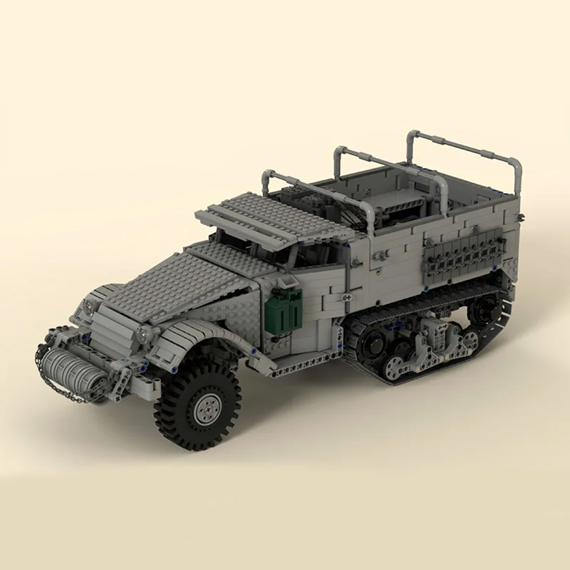 

2593 шт., детский военный грузовик MOC M3