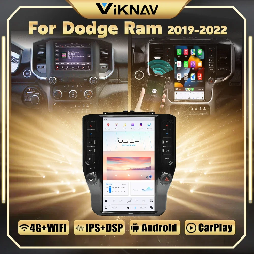 12 1-дюймовый Android11 автомобильный стерео радио обновление для Dodge RAM 2019-2022