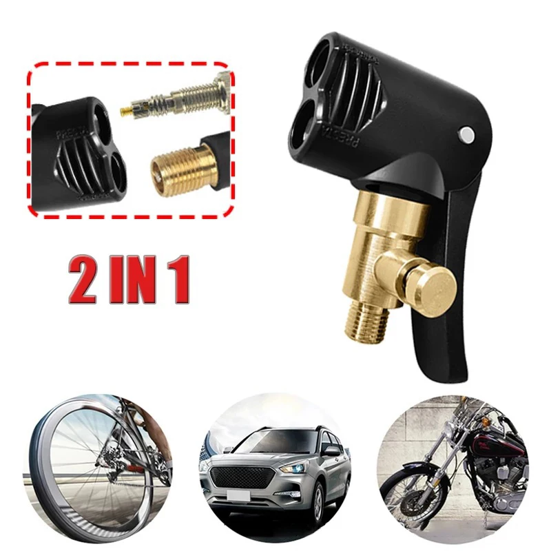 

8mm Car Tire Valve Pump Nozzle Clamp Air Chuck Inflator Adapter Car Motorcycle Bike Tyre Wheel Inflate Deflate Thread Connector