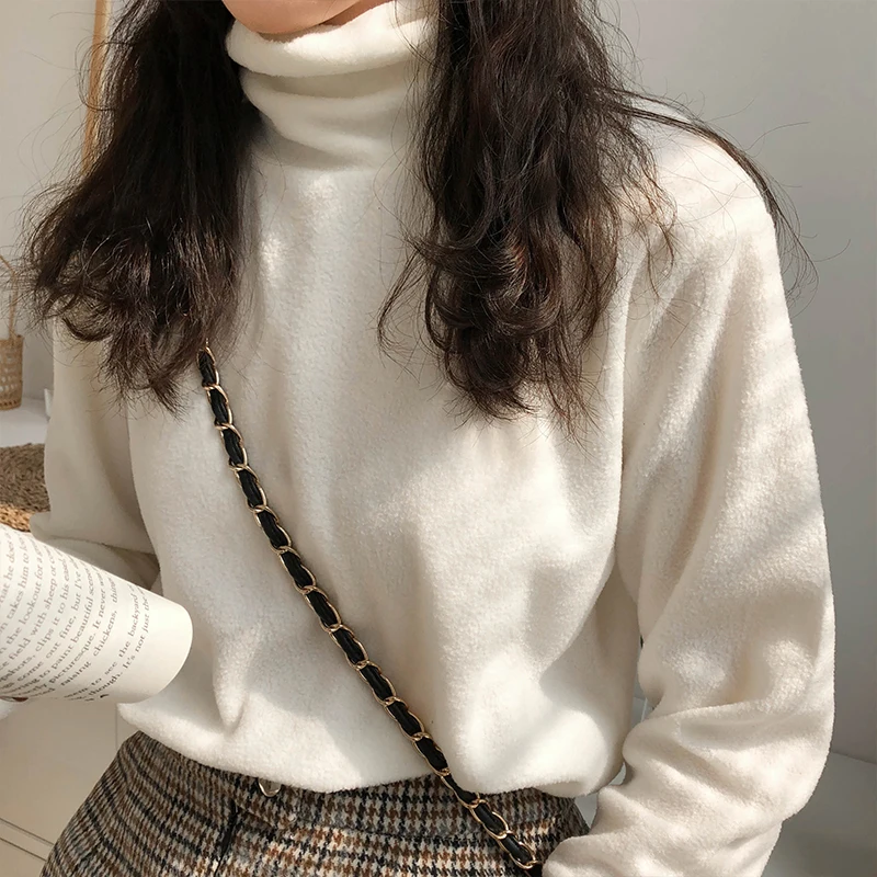 

Y2KSanding Stretch Women Sweaters Turtleneck Pullovers Soft Primer Shirt Long Sleeve Korean Sweater 2022 Autumn Winter Solid