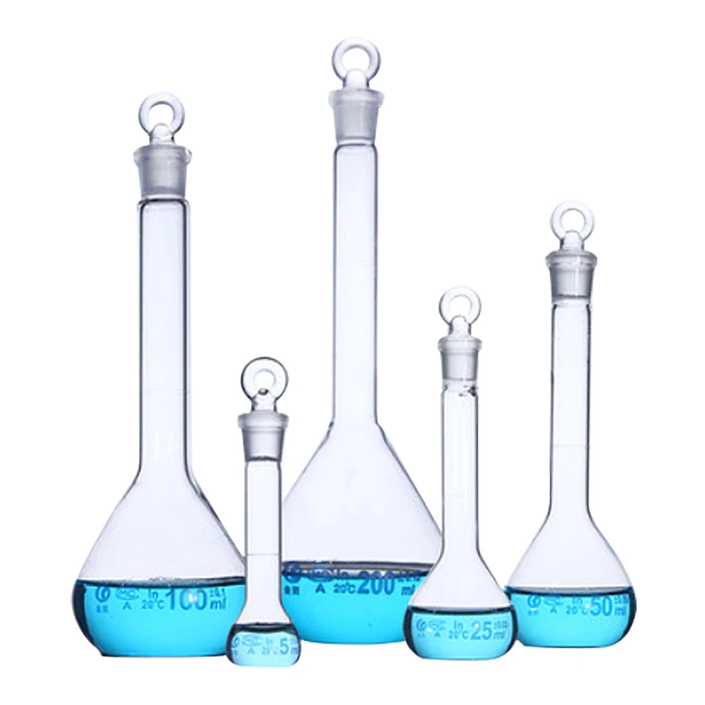 

Glass volumetric flask 25-250ml chemical experiment instrument Teaching demonstration transparent High temperature resistance