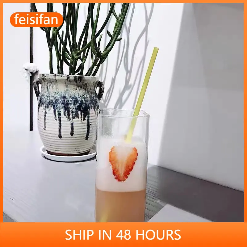 

Ins Light Sifang Cup Nordic Net Red Cold Drink Cup Simple Cocktail Cup Glass Bubble Wine Cup Juice Cup Wijnglazen