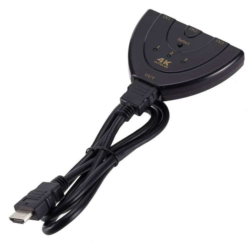 PzzPss 4K HDMI переключатель * 2K 3D Mini 3 порта сплиттер в 1 порт концентратор для DVD HDTV