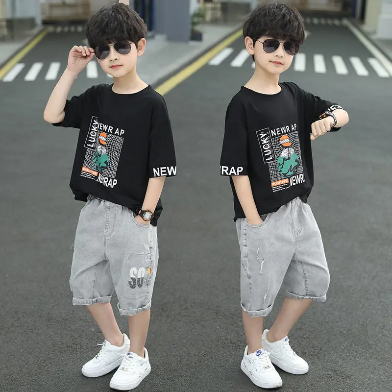 

New Fashion Suit Children Basket Boys Child Clothing Set 2022 Summer Teenage Sport Kids Toddler Clothes For 5 6 8 10 12 Years