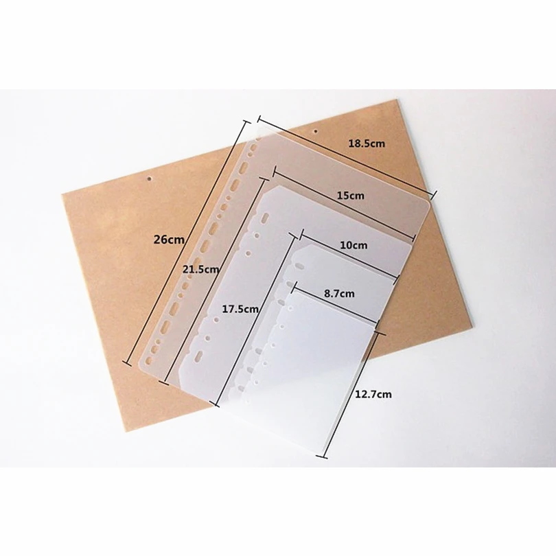 

THE9 Pvc Transparent A5 A5 A6 A7 B5 Notebook Spiral Binder Index Separator Page Dividers Diary Book Sticker Stationery