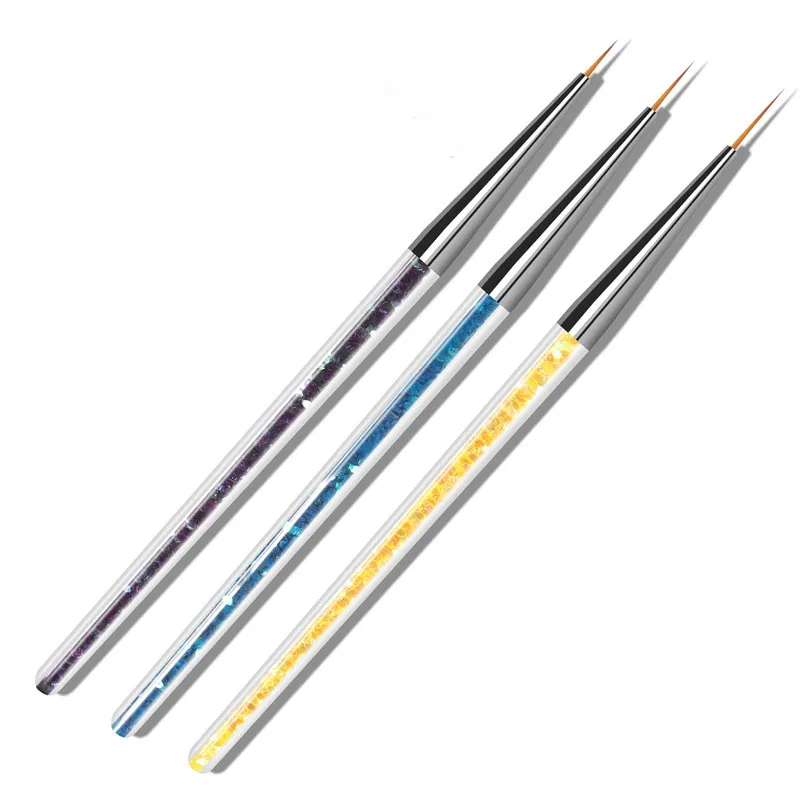 

3 Pcs/Set Nylon Nail Drawing Pen for Manicure Fashion Sequins Gel Nails Art Brush Tools for DIY Decoration