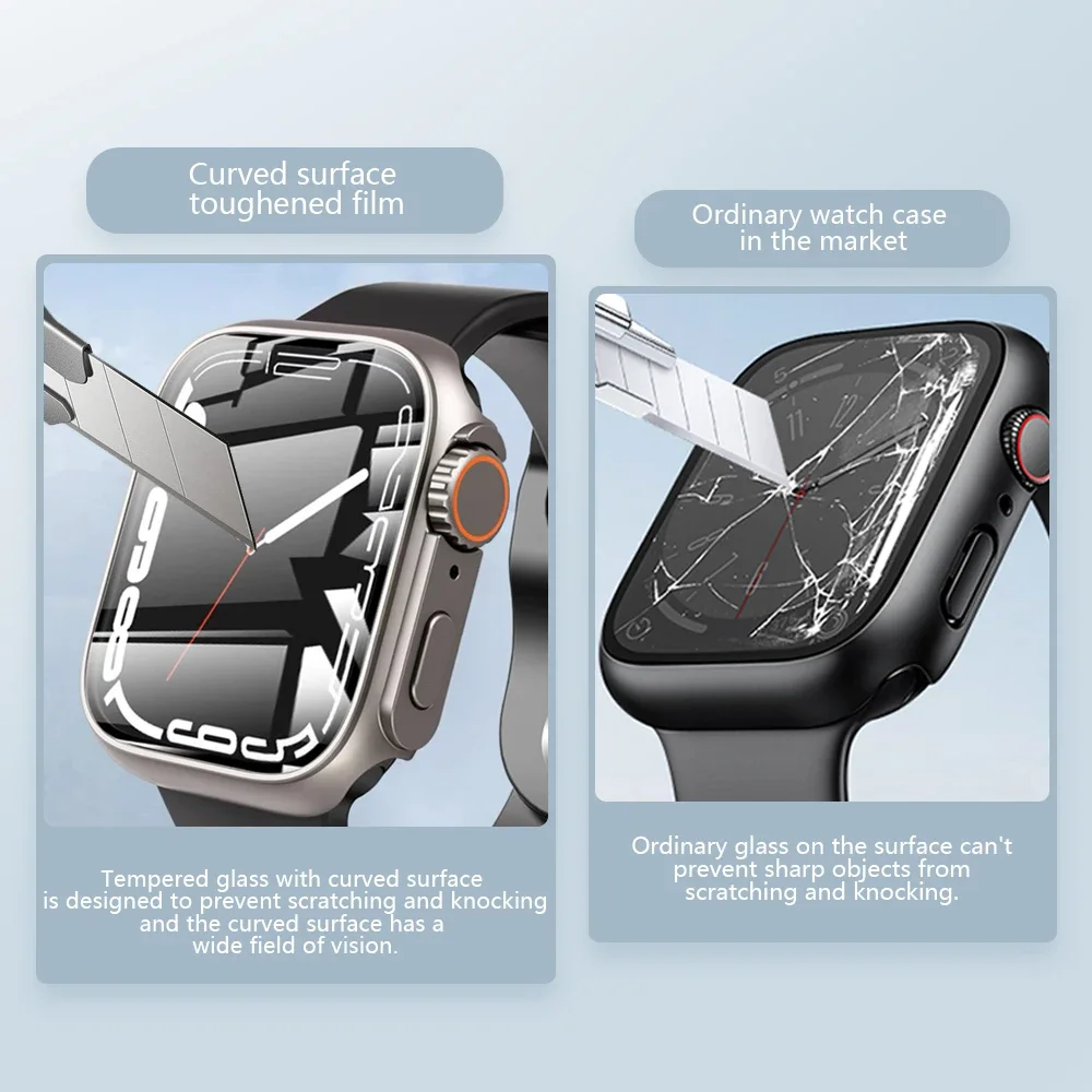 Чехол Change to Ultra для Apple Watch 44 мм 45 42 46 защитная пленка экрана жесткий передний и