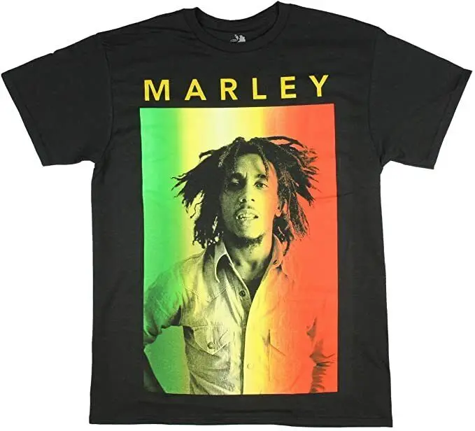 

Officially Licensed Reggae Bob Marley Black Graphic T-Shirt New
