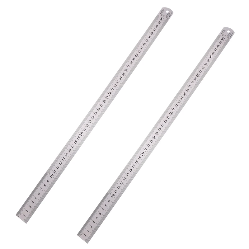 

2X Groove Right Stainless Steel Metric Ruler 50 Cm Stainless Metric Ruler