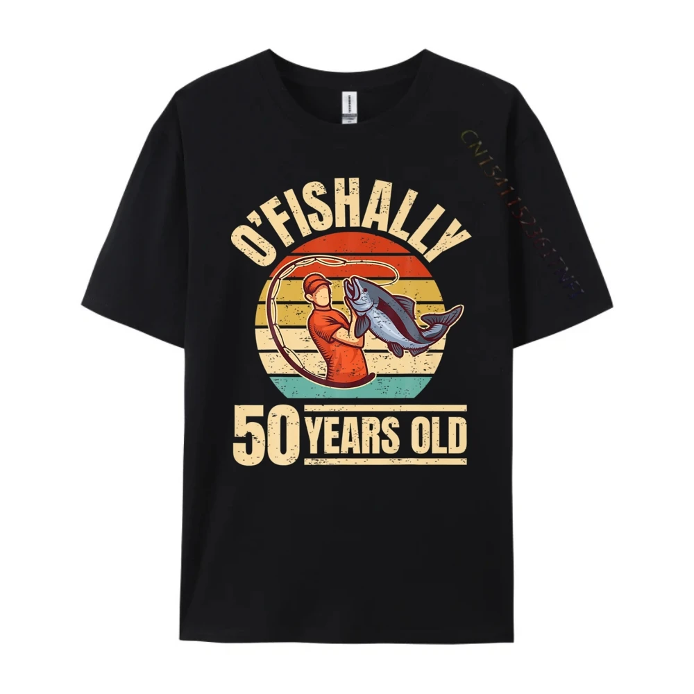 O Fishally 50 лет черные футболки с рисунком на 50-летие мужская одежда уличная
