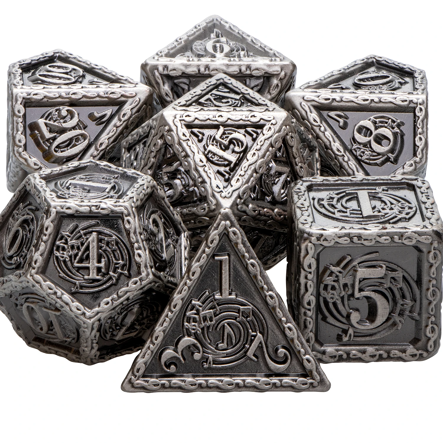 

New Grey Dnd Metal Dungeon and Dragon Pathfinder Role Playing Tabletop Game D20 D12 D10 D8 D6 D4 D% RPG&MTG Polyhedral Dice Set