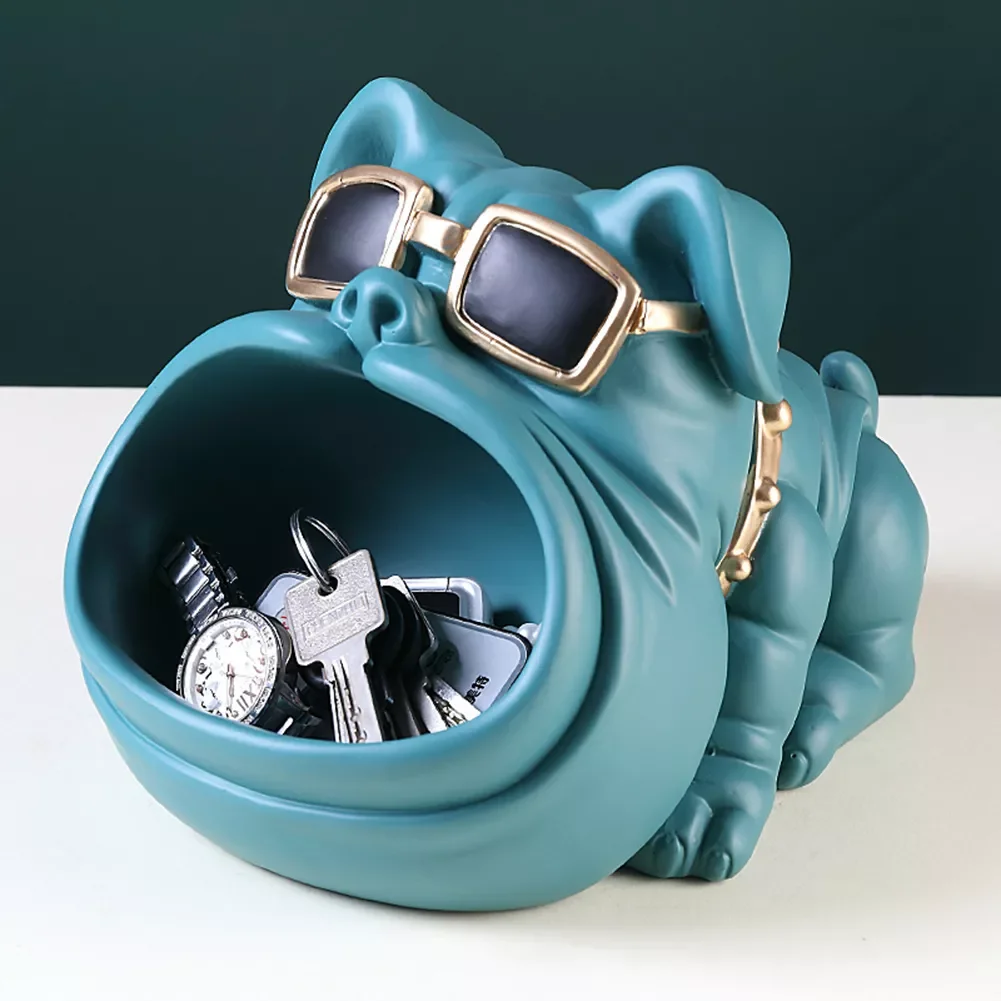 

Nordic Animal Dog Storage Tray Statue Coin Bank Sundries Sculpture Decor