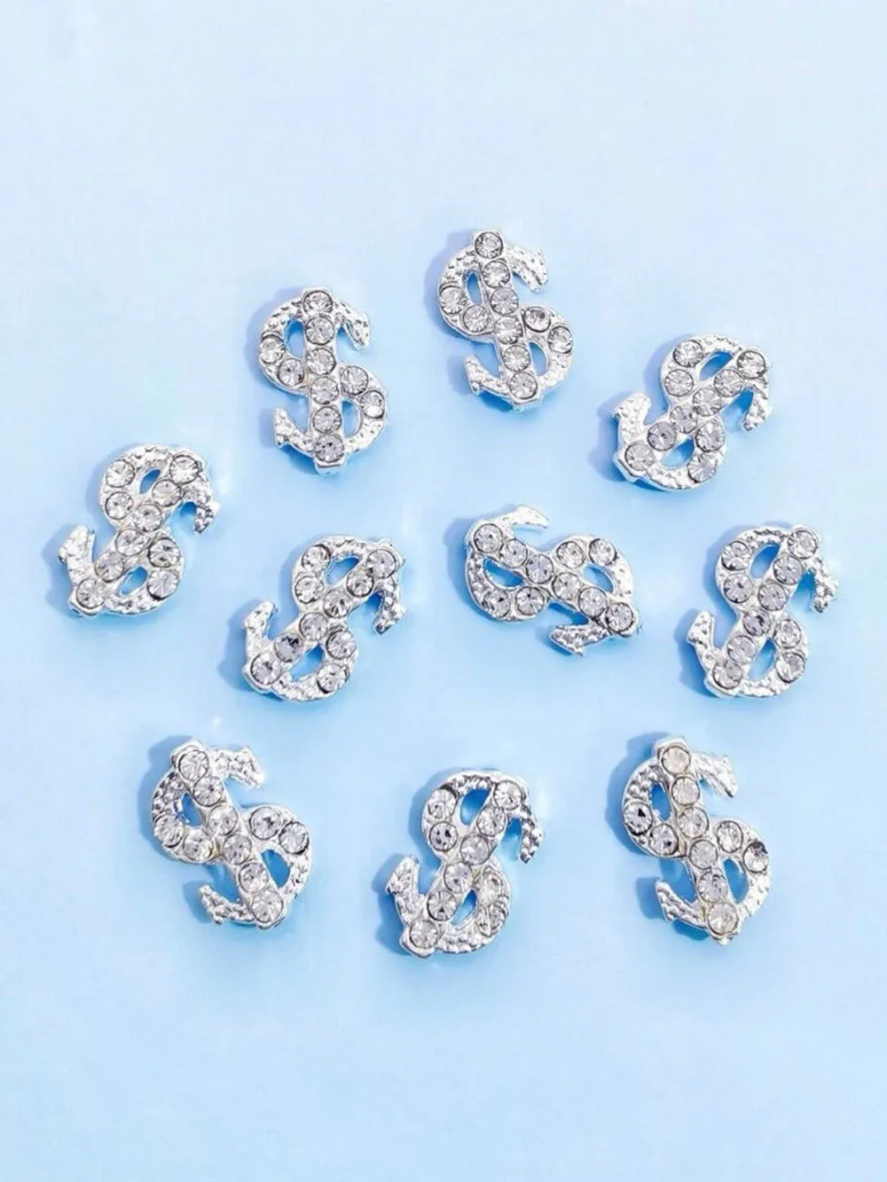 10/20 шт. стразы для украшения ногтей в форме серебряного доллара 20 серебро/золото |