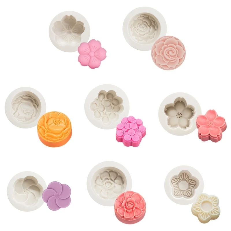 

Flower Shaped Silicone Material Dessert Mould 8 Styles Gift for Baking Lovers