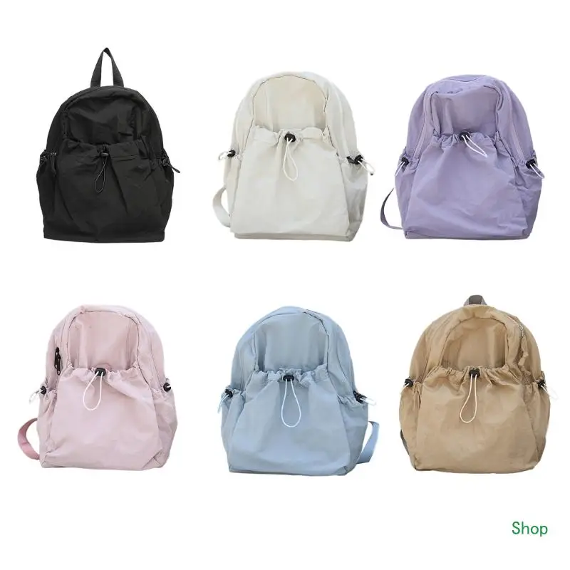 

L5YC Travel Daybags Women Travel School Ruched Drawstring Backpack Daypack School Bag