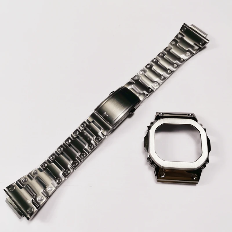 

Grey Color GM5600 Watchband and Bezel Watch Band and Bezel Metal Bracelet and Case Cover For GM-5600 With Tools