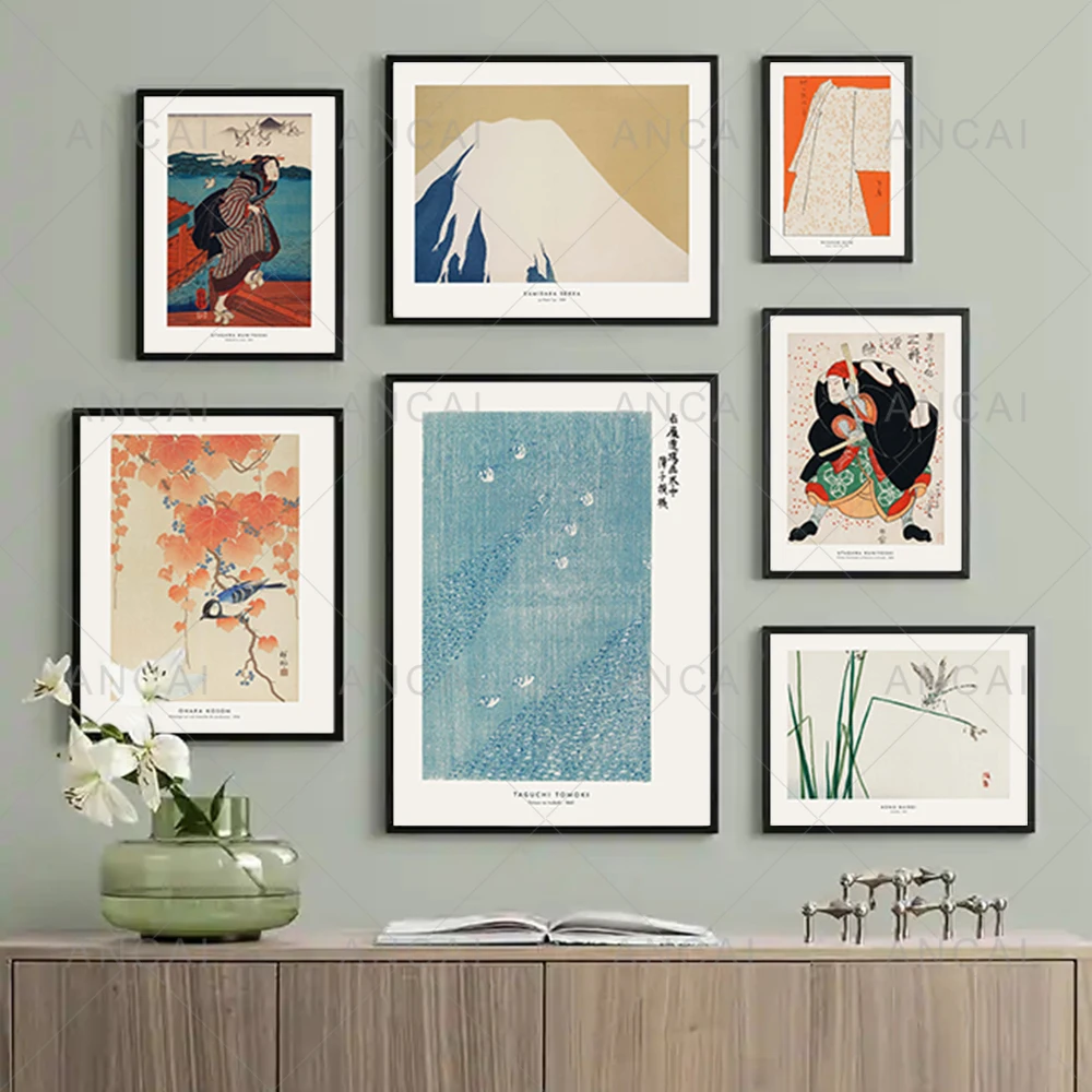 

Ретро японские принты от Utagawa Kuniyoshi-Sanbashi Бар Кафе Гостиная Декоративные плакаты настенное искусство абстрактная картина на холсте