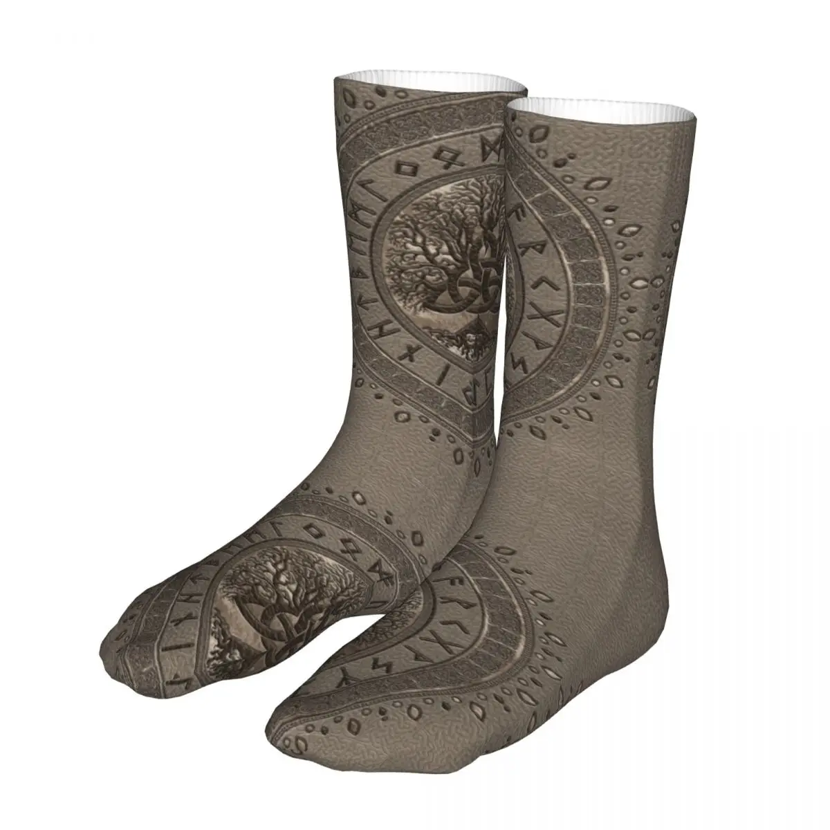 S Male Mens Women Hip Hop Tree Of Life With Triquetra Beige Socks Sport Socks Spring Summer Autumn Winter