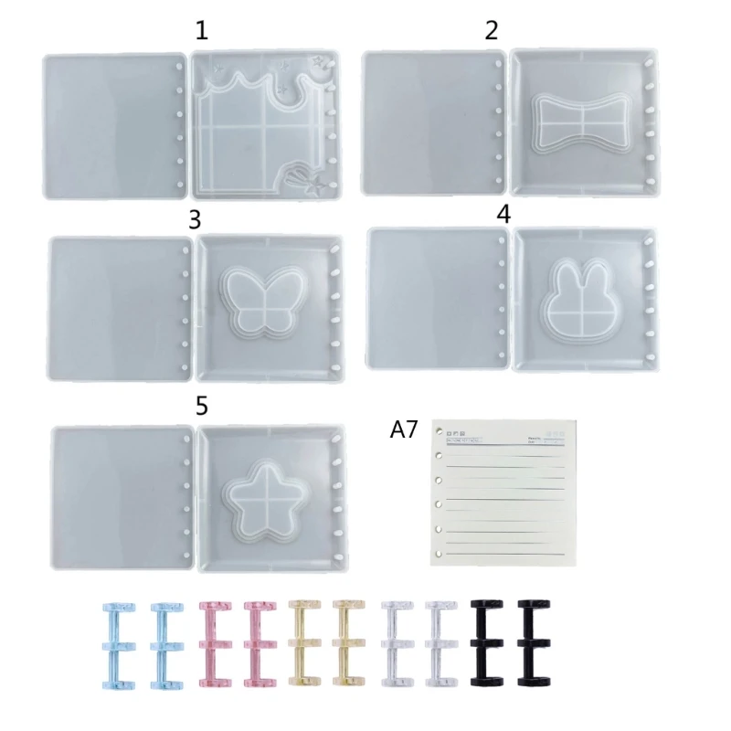 

Силиконовая форма для обложки блокнота A7 ручной работы, сделай сам, смола, блокнот, литые формы, зеркальные/прозрачные застежки для школы