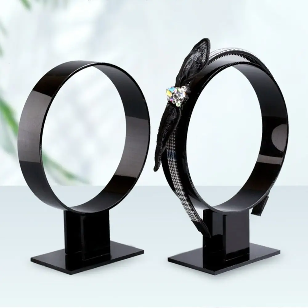 

Transparent/Black Headband Holder Acrylic Hair Band Display Stand Headgear Storage Rack for Headband Hair Band Headgear Jewelry