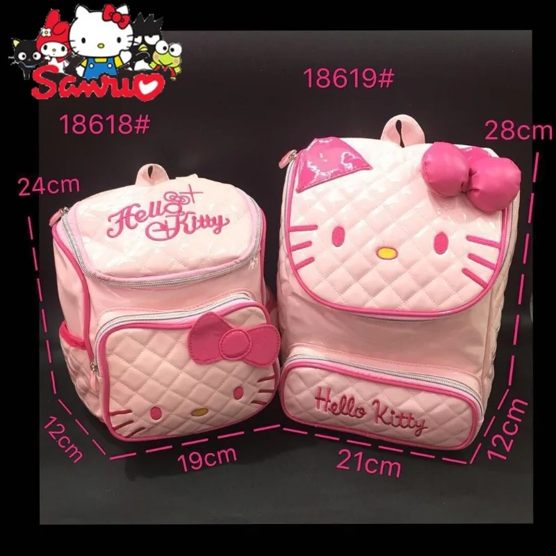 

Sanrio Melody Kuromi Hello Kitty Cinnamoroll Pochacco Backpack Kindergarten Casual PU Bright Face School Bag 1-10 Years Backpack