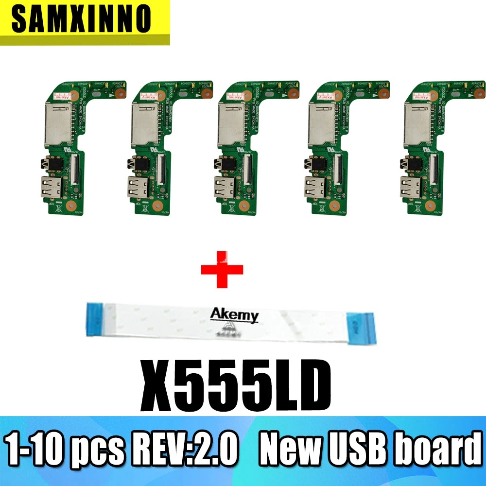 

1-10 pcs New!!! For Asus X555 X555L X555LD X555LD_IO USB AUDIO CARD READER BOARD REV:2.0 MB 100% Tested Fast Ship