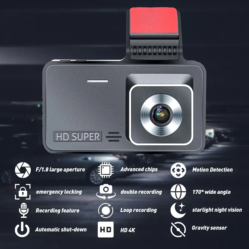 $144.92 2022 NEW Car DVR Video Recorder Dash Camera 1080P Rear View Dual Lens 4 HD G Sensor Portable Cycle Recording Dash Cam Dashcam