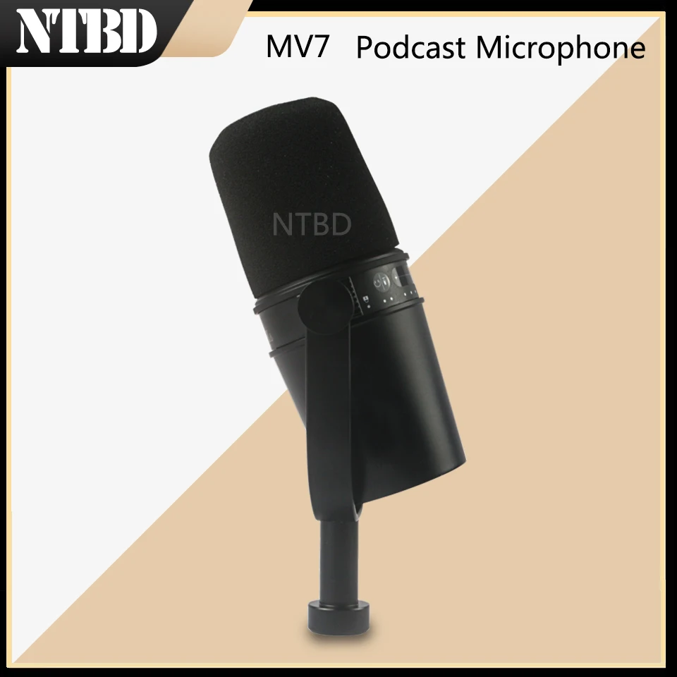 

NTBD USB/XLR Dynamic MIC for Professional Recording Live Streaming Built-in Headphones MV7 Microphone for youtube recording