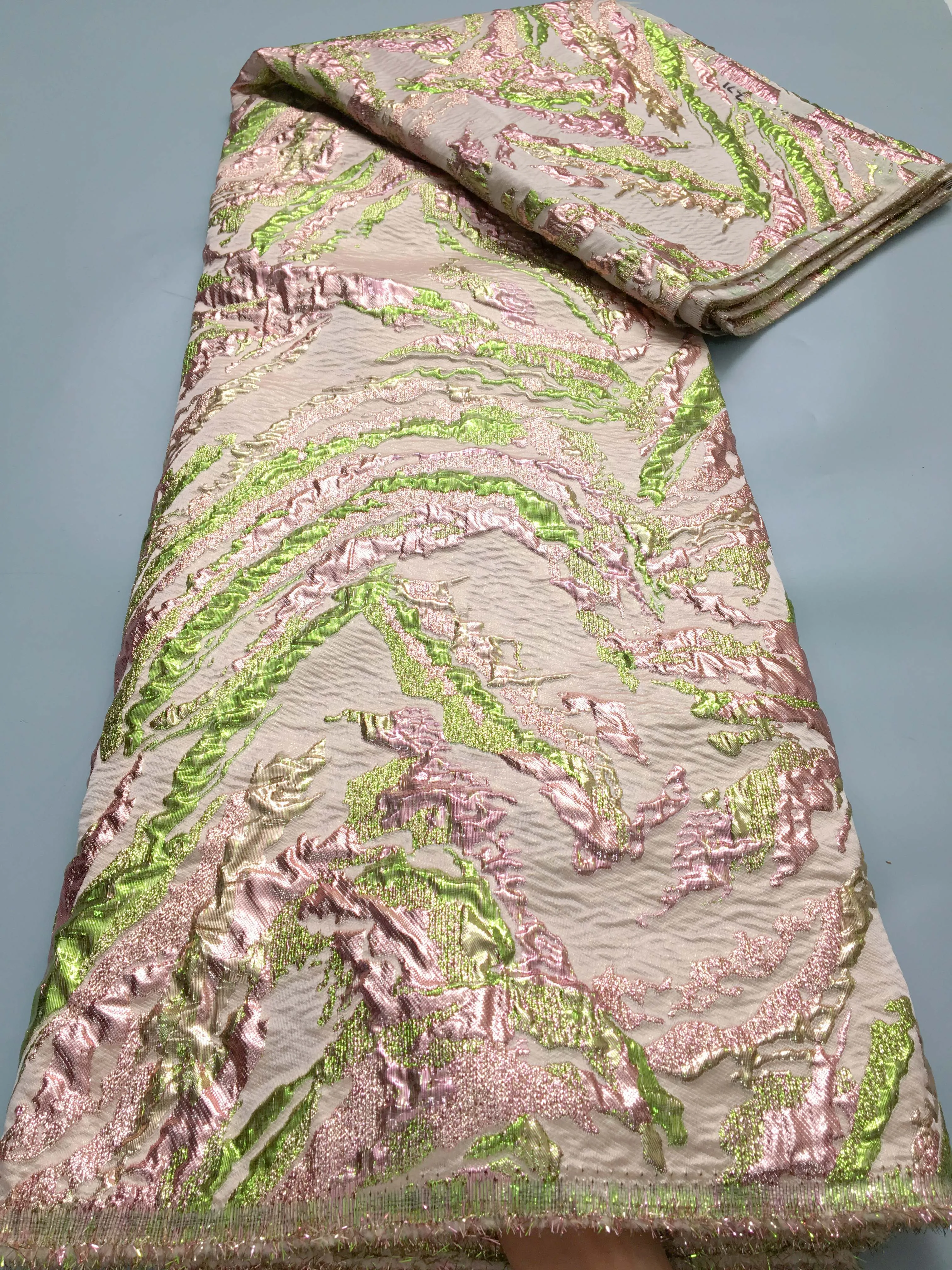 Kalume жаккардовая кружевная ткань Африканский нигерийский Тюль с позолотой 2024