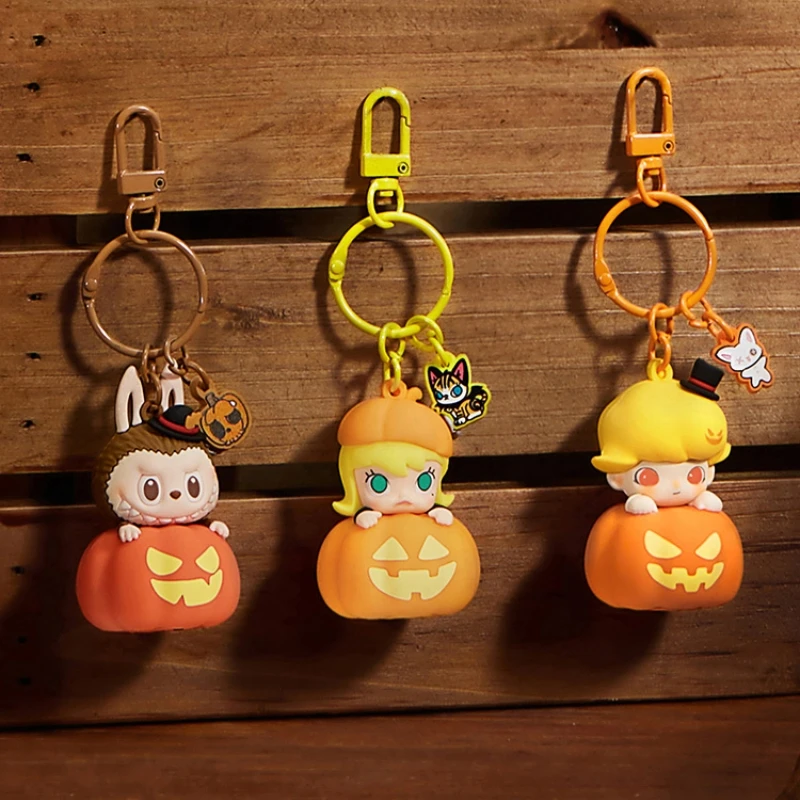 Новый натуральный Labubu Dimoo Molly Хэллоуин Тыква Светящийся кулон Странная