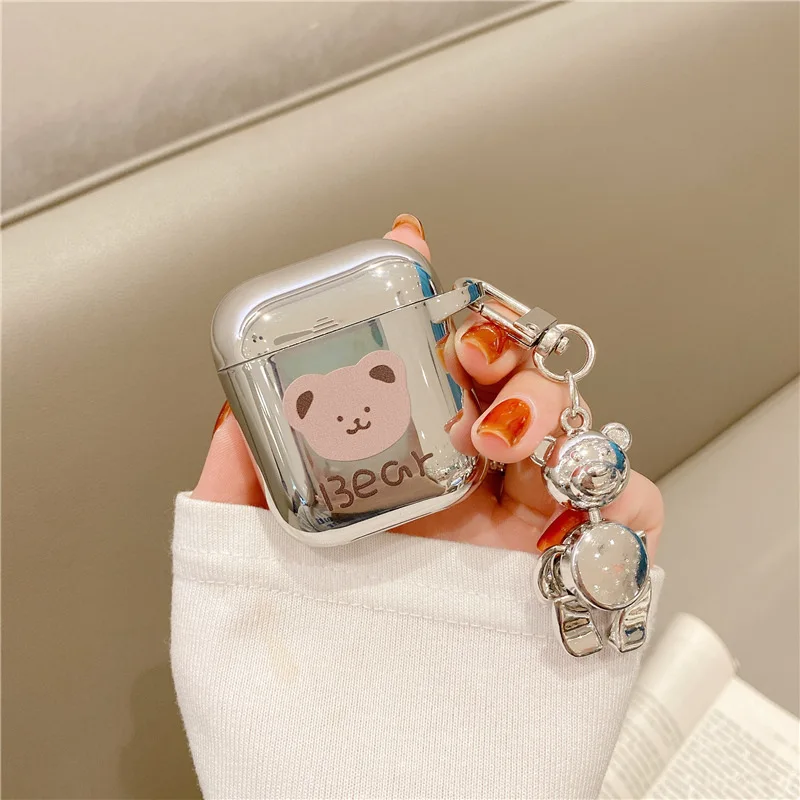 

1pcs. Electroplated Cartoon Bear Figure suitable for airpods 1/2 Generation Case Apple airpods 3/pro earphones Soft shell tide