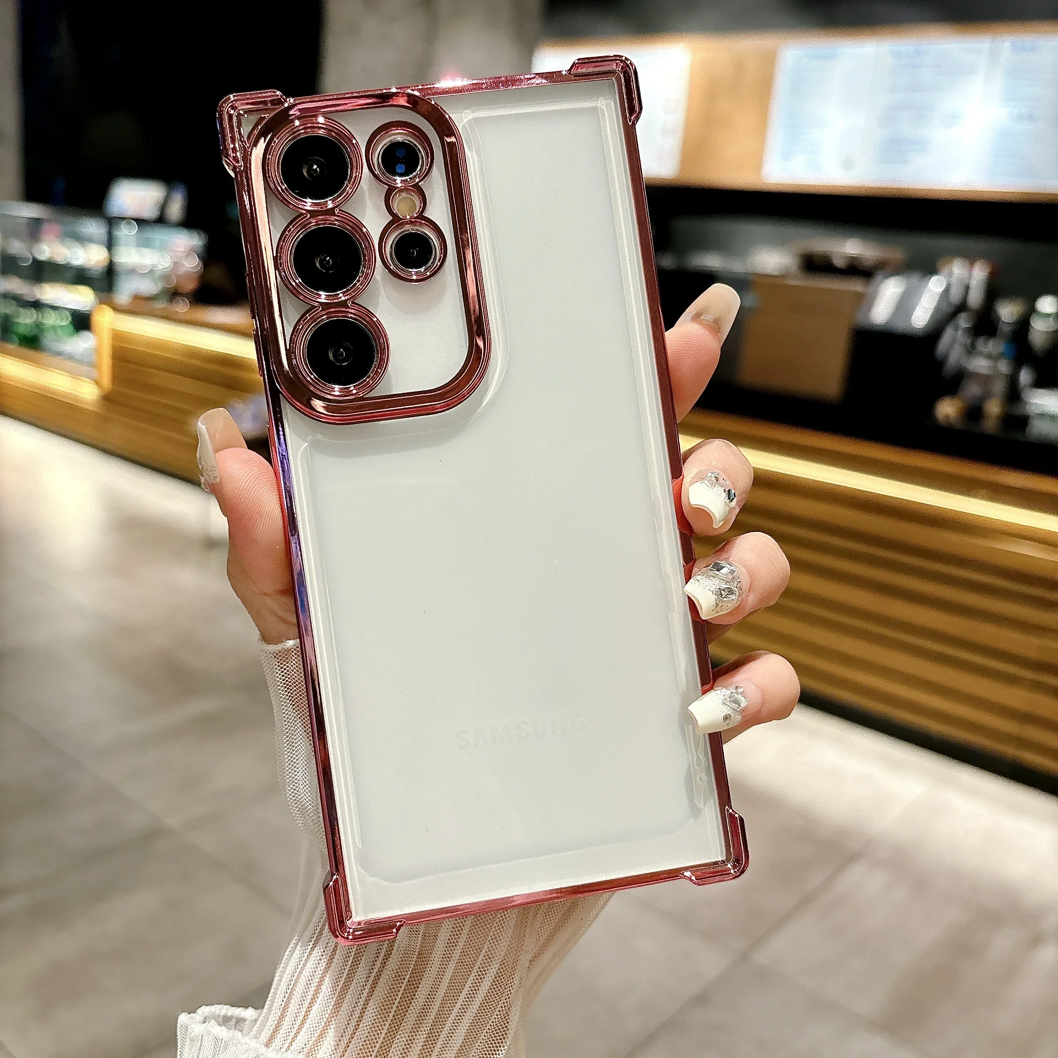 Прозрачный противоударный чехол с четырьмя углами для Samsung Galaxy S24 S23 S22 S21 S20 Ultra Plus FE