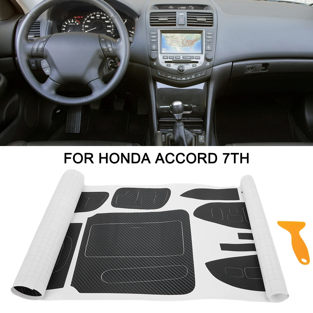 

Car Interior Center Console Carbon Fiber Molding Sticker Decals For Honda -Accord 7th Interior Accessories