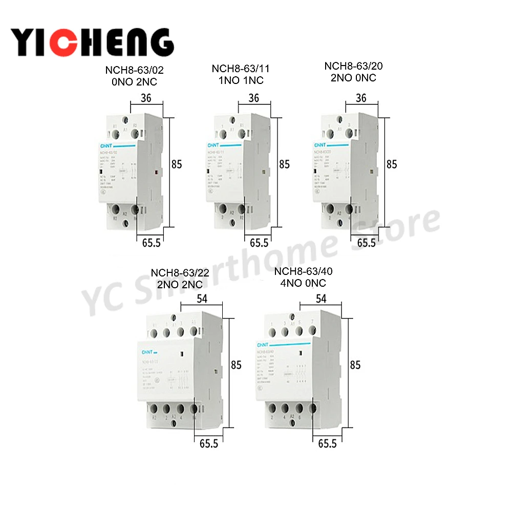 1 шт. китайский бытовой маленький контактор переменного тока NCH8 однофазный 220 В/24
