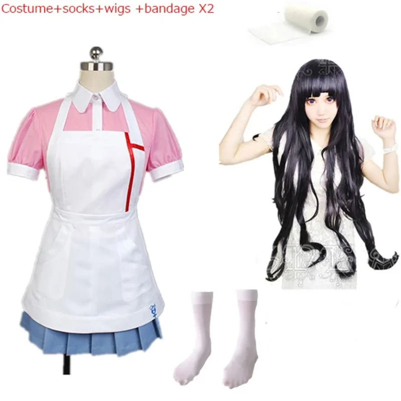 Danganronpa Mikan tsukiki карнавальный костюм на Хэллоуин карнавал окончательная медсестра