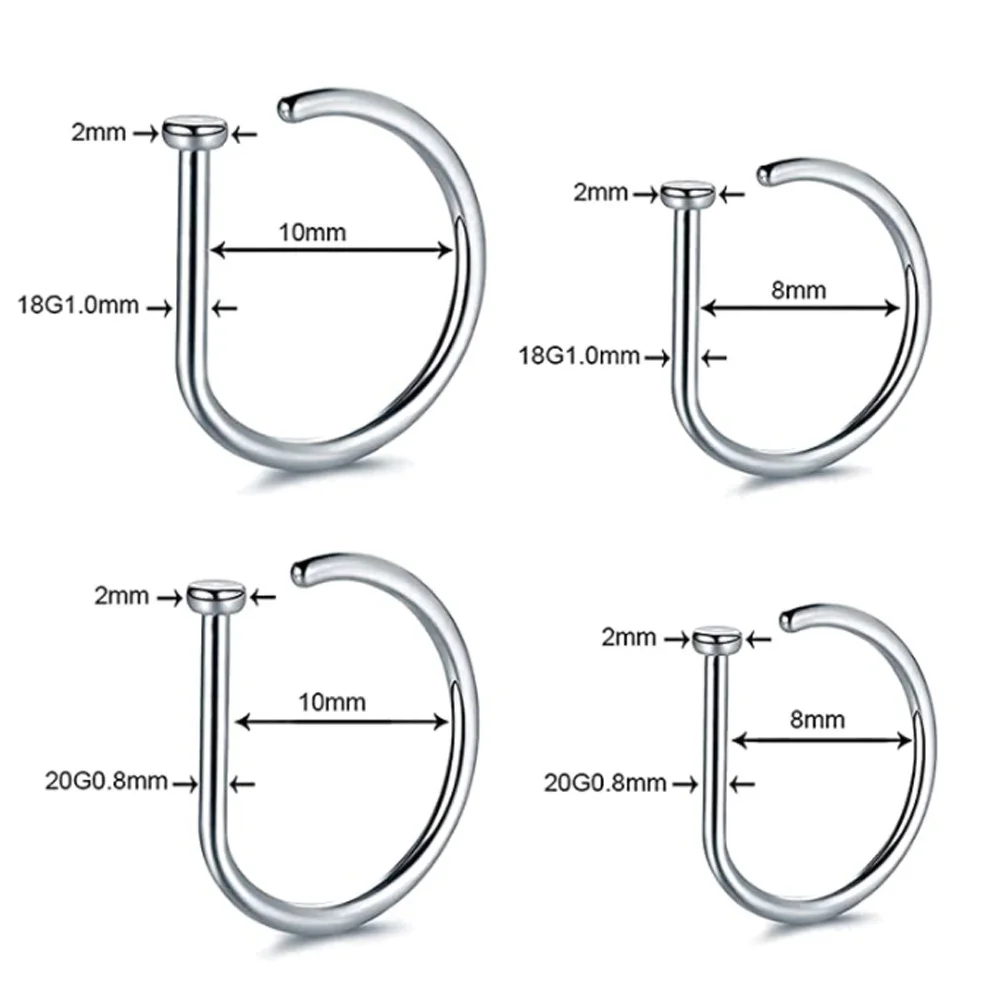 1PC Women Men Fake Piering Nose Ring Earring Fashion Punk Non Piercing Nose Clip Stainless Steel Perforation Septum Body Jewelry images - 6