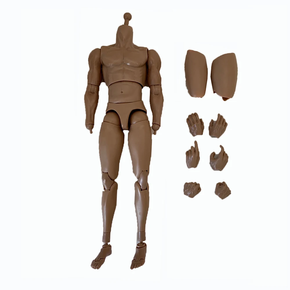 

Toy center 1/6 Scale Male Man Joint Muscle Dark Skin Slim Body Model Toy for 12 Inch Action Fingure Doll
