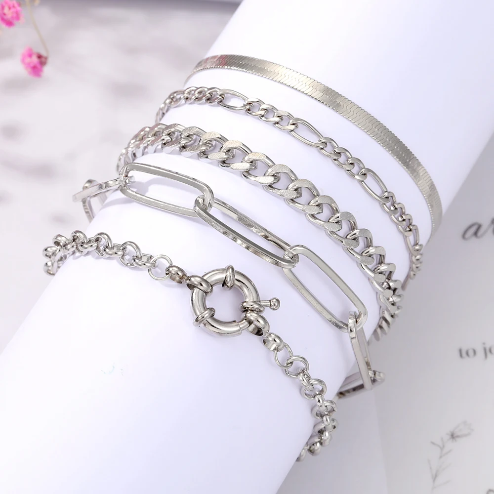 Женский браслет IPARAM в стиле панк Ювелирное Украшение золотистого цвета с