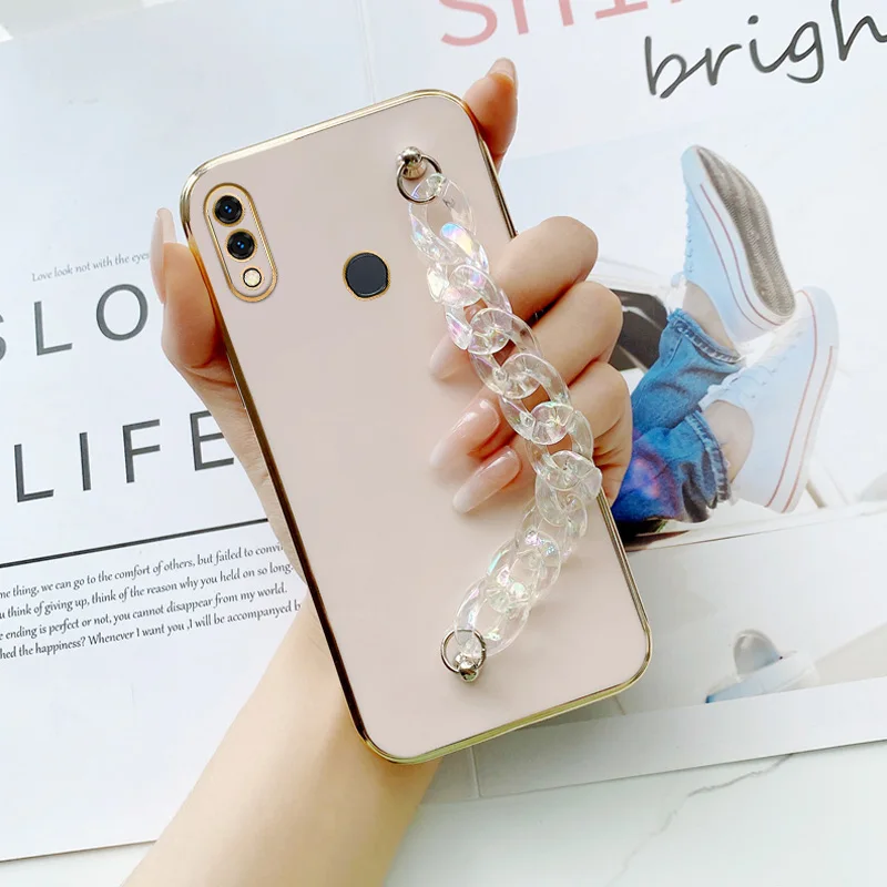 

Gradual Bracelet Electroplated Case for Huawei Y7 2019 Y7a Y7 Prime Pro 2019 P Smart 2021 Enjoy 9 20 SE Girls Wrist Chain Case