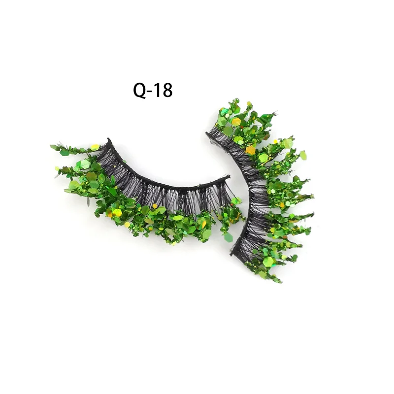 Новые розовые блестящие накладные ресницы в форме бабочки с блестками цветные