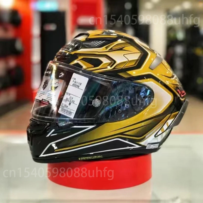 

X-Fourteen Full Face Helmet X-Spirit III Aerodyne TC-9 Gold Black Helmet Solid X-14 Sports Bike Racing Motorcycle Helmet