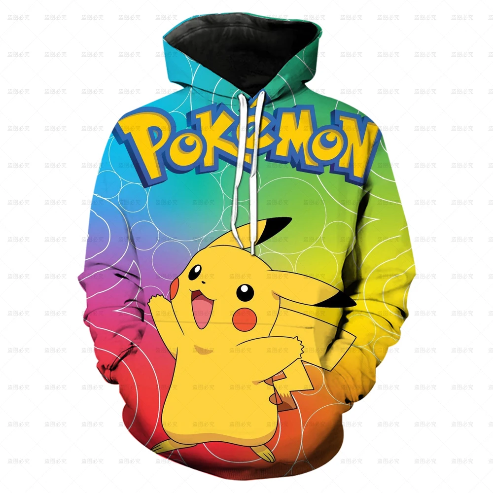 

Pokemon Kids costume top Boys sweatshirt cartoon print Pikachu hoodie funny move long sleeved jumper suitable for children