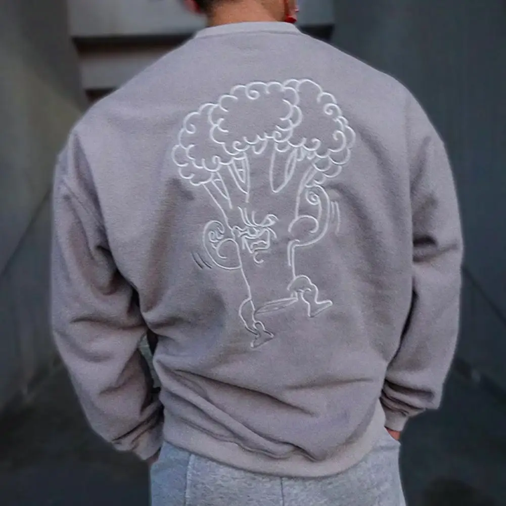 

Stylish Funny Embroidery Autumn Sweatshirt Men Sweatshirt Young Style Loose