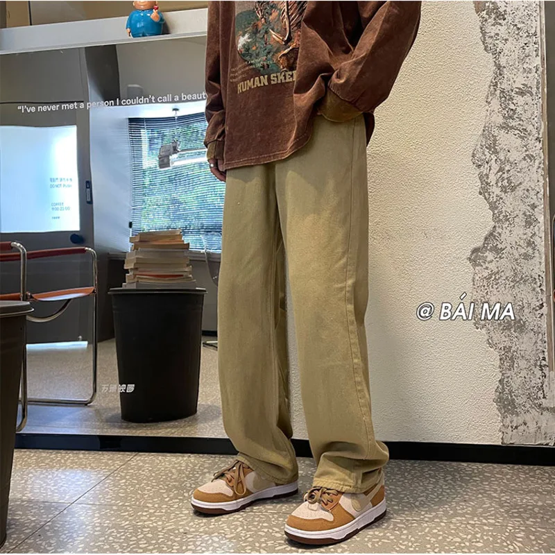 6 Colors Baggy Jeans Men Fashion Casual Oversized Wide Leg Jeans Men Streetwear Hip Hop Loose Straight Denim Pants Mens Trousers