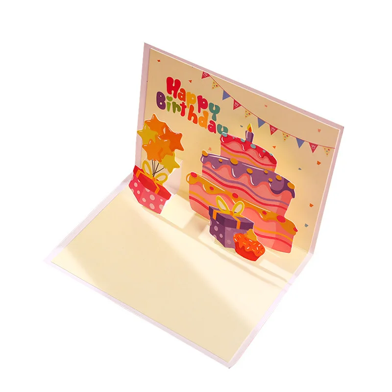 1 шт. 3d выдвижной мультяшный торт на день рождения Стильная поздравительная