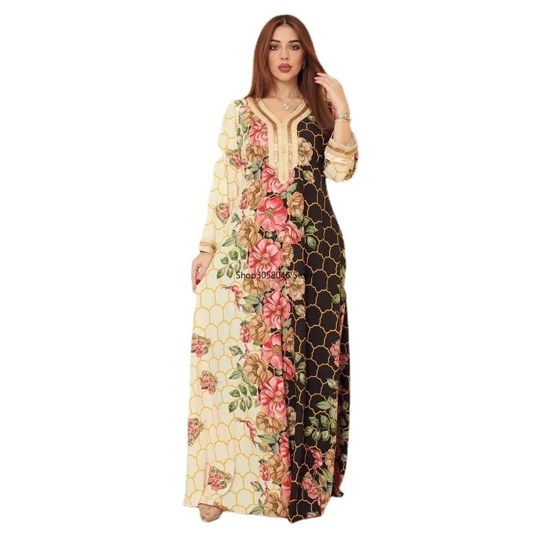 

Morocco Muslim Dress Women Abaya Kaftans Diamond Evening Dresses for Women Dubai Turkey Islam Long Dress Robe Femme Vestidos