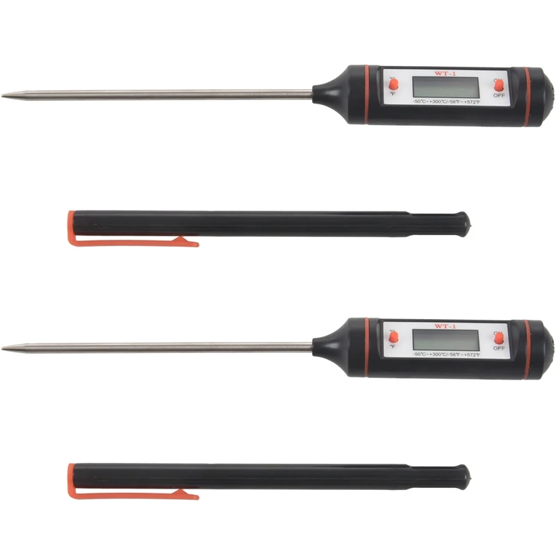 

2X Digital Kitchen Probe Thermometer For Food BBQ Meat Steak Turkey Wine