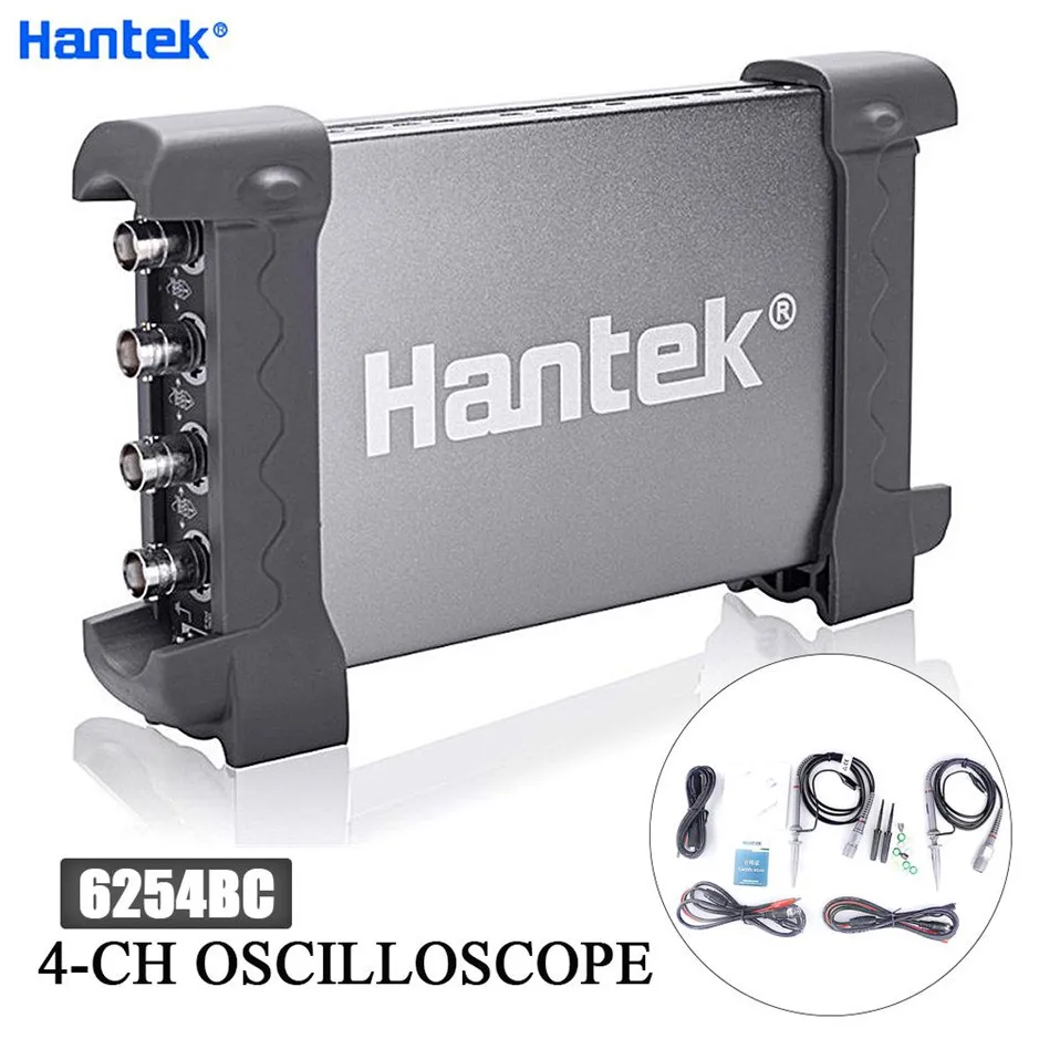 

PC USB Oscilloscope Hantek 6254BC 4 Channels 250MHz 1GSa/s waveform record and replay function Portable Osciloscopio