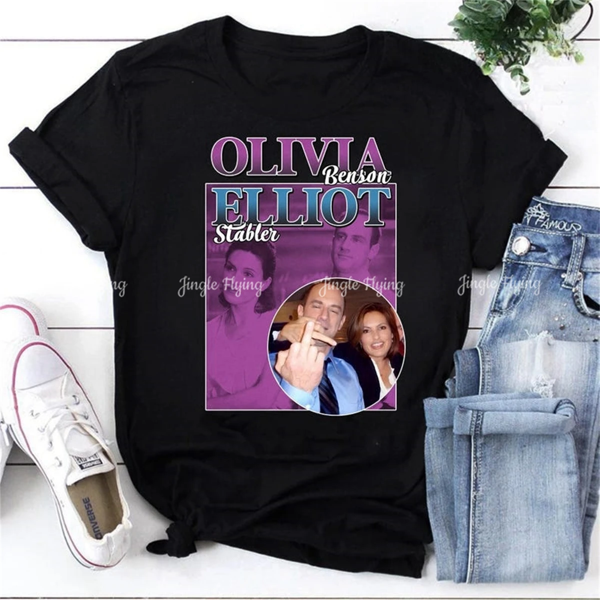 Винтажная футболка Olivia Benson And Elliot Stabler рубашка Law Order подарок с графическим