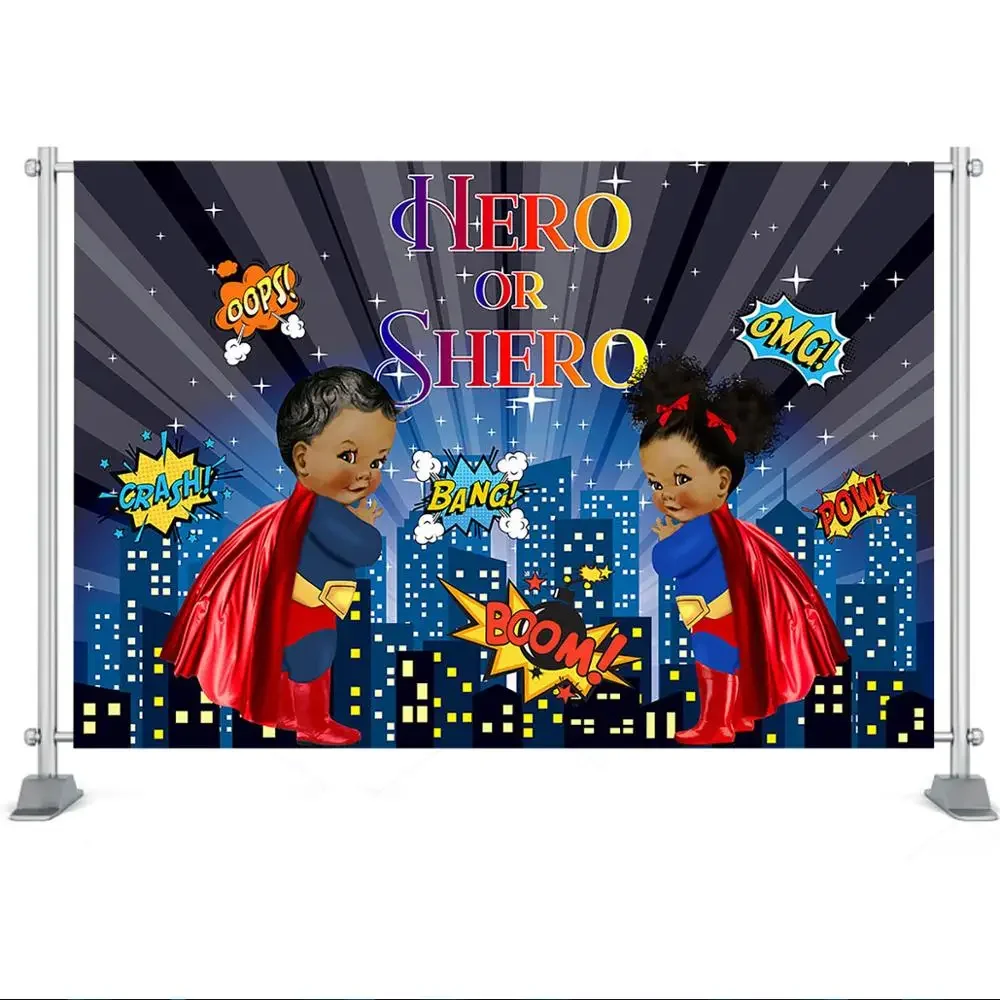 Фон с изображением пола супергероя для мальчиков или девочек детский душ